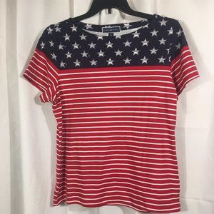Karen Scott Patriotic Short Sleeve Tee